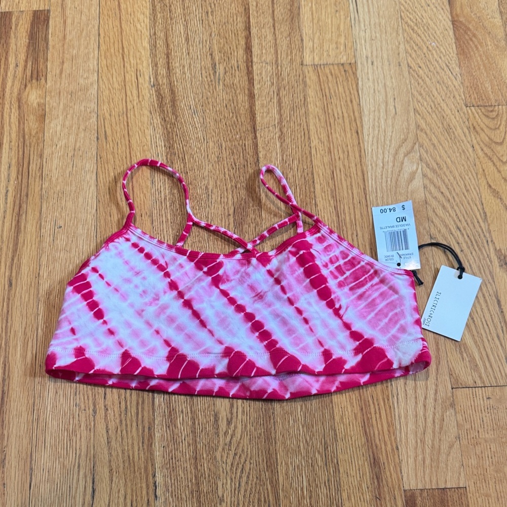 NWT Electric & Rose Pink Tie-Dye Bralette Womens Medium